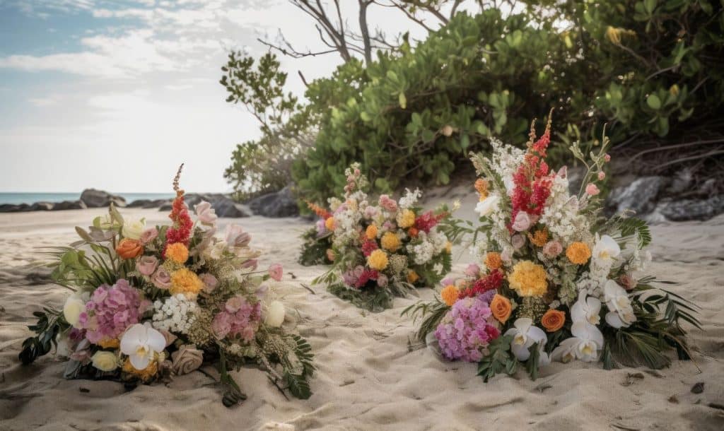 flores para bodas en la playa